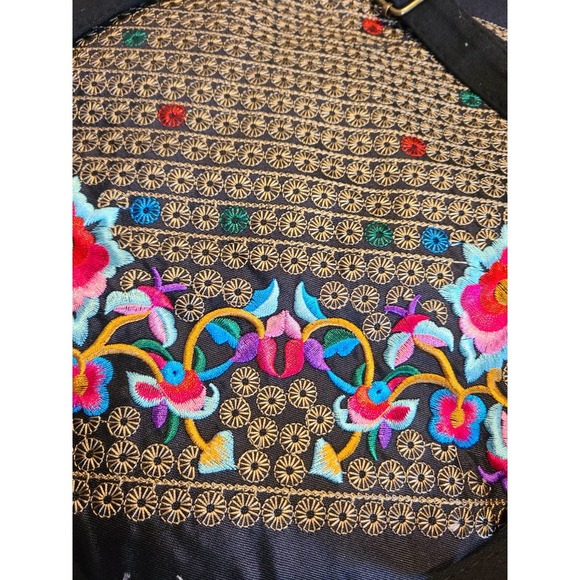 Backpack Bag Women's Multicolor Sling Bird Floral Embroidered Drawstring (AH) - Picture 6 of 6